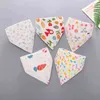 5 pcs / pack baby cotton feeding bibs infant scarf toddler towel boys girls bandana saliva triangle dribble 211117