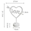 Heart Love LED Neon Sign Light Innovative Table Lamp Desk Lamps Christmas Parties Wedding Event Decoration Lights Gift