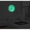 Väggklockor 30 cm Moon Lysous Klocka 2021 Ankomst S MDF Trä Cirkulär Kvarts Heminredning Sovrum Decoration Presenter