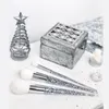 7pcs Silver Crystal Makeup Brushes Set Fondation Mélange de poudre Powder Eye Face Brush Diamond Unicorn Makeup Tool Kit Maquillaje
