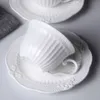 Pires de copo de café europeu com colher conjunto branco caneca de chá jantar Leite Latte Cups Wedding Utensílio Kubek Household Products DF50BD