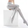 Błyszczące bezproblemowe seksowne ciasne legginsy spodnie do jogi Kobiety błyszczące wysoką talię otwartą kroczko sportowy trening siłownia ćwiczenia fitness spodni 2270Y