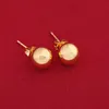 Bolzencharme 4mm 6 mm 8mm 10 mm Ball Ohrring Gelbgold Farbform Klassische Design Ohrringe für Frauen2260204
