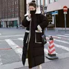 Ny vinter bomull vadderad jacka Koreanska Mid Length Women's Oversize Over Knee Lång Varm Coat Vintage Winter Down Parkas 211130