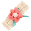 Belles perles faites à la main en mousseline de soie fleur enfant en bas âge bandeau élastique mode Crochet bandeau doux enfant cheveux accessoires cadeau d'anniversaire