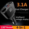 3.1A Car Charger Dual USB Chargers For Huawei Samsung Car Cigarette Lighter Socket Splitter Plug Accessory Fast Charging