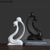Nordic modern creative black and white ceramic crafts ornaments study office desk small decoration home decorations WSHYUFEI 220117