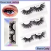 Grube Długie 25mm 3D Mink Fake Fake Lashes Soft Vivid Curling Crisscross Ręcznie Made False Eyelashes Extensions Z Laser Packing DHL za darmo