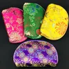 Licht 5 Size Set Chinese Stijl Zipper Munt Portemonnee Pouch Bag Zijde Brocade Reizen Sieraden Cosmetische Makeup Opbergzakken Key Phone Portefeuille Verpakking Pouches 10 Sets