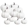 12Pack White Lifelike Pumpkin Fall Harvest Mini Pumpkins for Home Garden Decor Y0829