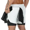 Casual Shorts Dubbeldeks Mannen Fitness Bodybuilding Homme Gyms Fitness Ingebouwde Pocket Joggers Broek