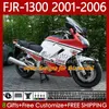 Body Grey Silver Kit dla Yamaha FJR-1300 FJR1300A FJR 1300 A CC 2001-2006 Nadwozie 106NO.128 FJR1300 01 02 03 04 05 06 FJR-1300A 2001 2002 2003 2003 2004 2005 2006 OEM