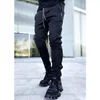 GODLIKEU Pantaloni da uomo primaverili e autunnali elasticizzati multitasche riflettenti pantaloni sportivi fitness casual