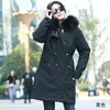 الفراء الخريف والشتاء مقنع معطف الصوف متوسطة وطويلة الكورية الشتاء معطف الفرو 211207