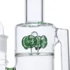 Green White Sprinkler Hookahs Mushroom Cross Percolator Perc Dab Oil Rigs 5mm Thick Big Bongs 18mm Female Joint Come With Bowl And Ash Catcher WP2233