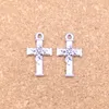 171st Antik silverbronspläterade Cross Flower Charms Pendant DIY Halsbandarmband Bangle fynd 20 11mm306T