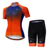 Maillot de cyclisme Orange Fluo pour femmes, ensemble de cyclisme de l'équipe 2024Pro, vêtements de vélo d'été, Kits de Sports de montagne A12