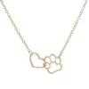 Simple Européen et American Animal Foot Paw Peach Coeur Pendentif Croissant Collier Chaîne Crieuse Grossiste