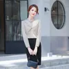 Large size S-4XL fashion office ladies shirt solid color long sleeve women's professional bottoming Elegant top 210527