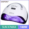 180W Professionell Sun X7 Max UV LED 57 Pärlor Ljus All Gel Polish Torklampa Hög Power Nail Dryer