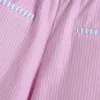 Women Fashion Patchwork Striped Print Casual Summer Shorts Chic Elastic Waist Pink Color Pantalones Cortos 210521