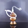 Mini Glass Smoking Pipes Bubbler oil burner Bong inline birdcage recyler Water Bongs dab Rigs Hookahs with glass oil burner pipe free ship