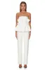 Jumpsuits das Mulheres Macacões 2021 Mulheres Branco Strapless Bandage Sem Mangas Celebridade Party Jumpsuit Atacado