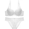 Briefs slipje mode witte bloemen dames beha en slipjes sets plus size dunne katoenen bureaus push -up sexy lingerie vrouwelijke beha's ondergoed set l2304