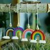 Kleurrijk handwerk katoenen touw weven regenboog kwastje hang autertuin home decor