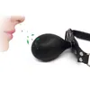 NXY SM Sex Toy Adulte Énorme Bouche Gonflable Gag Bdsm Bondage Jouets Bouchon De Boule De Silicone Réglable Avec Serrure En Métal Esclave Couples Restraint Games1220