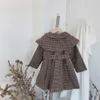 Mudkingdom inverno outono criança crianças meninas bebê casaco quente lã marrom xadrez sobretudo outwear jaqueta 210615
