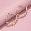 Hoop & Huggie Beauty Layer 2021 Fashion Irregular Rectangle Huggies Earrings Women's Collar Punk Alloy Pendant Chain Jewelry P195v