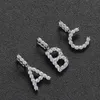 Colares de pingente 3mm Cz Corrente de tênis tamanho pequeno atacado a-z 26 com colar bling gelado fora cn193