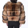 Maomaokong Winter Women Real Fur coat Natural fur Real Raccoon fur Jacket with Sleeves coats and jacket jacket 211019