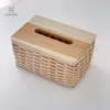 Cajas de pañuelos, servilletas, caja tejida de jacinto de agua, tapa de madera de ratán, papel sanitario, almacenamiento de bombeo para sala de estar, 2887525