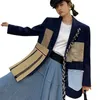 [EWQ] Roupas de senhoras Office Tops Primavera Autumn Trend Ternos Alta Qualidade Casual Casacos de Manga Longa Design De Costura Blazer 210423