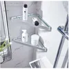 Bathroom Shelf Aluminum Shower Shelf Glass Shower Shelf Black Finish Storage Suction Basket Storage Rack Bathroom Accessory 210724