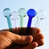 3,9 zoll Bunte Glasrohr Öl Nagel Burning Jumbo Rohre Dicke Pyrex Tragbare Glasbrenner Raucher Tube Rosa Blau Grün Klare Tobacco Huka Shisha Werkzeuge für Raucher