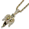 Hip hop main dans la main ange pendentif colliers pour hommes femmes designer de luxe mens bling diamant chaîne en or collier bijoux amour gif7019954