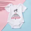 Lot de 3 barboteuses à manches courtes pour bébé cygne ou fille pour vêtements de combinaison en coton 0-12 mois 210528