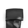 Plataforma Rodada Toe Cunhas Botas Matte Preto Joelho Alto Botas Zipper tamanho grande