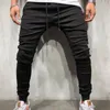 Calças de jeans dos homens calças do monte de tecido nas calças primavera e outono Calças esportivas casuais Skinny Micro-Stretch Fashion confortável