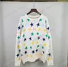 21SS Designers Sweaters Luxury Mens Womens Jacquard Färg Fem-spetsig Star Man Paris Fashion Tee Toppkvalitet Tees Street Långärmad Luxurys Gul