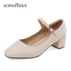 SOPHITINA Spring Autumn Women's Shoes Mary Jane Classics Cute Round Toe Shoes TPR One-line Buckle Comfortable Female Pumps AO602 210513