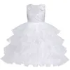 Vestido de princesa infantil para casamento, festa de aniversário, flor tutu, vestido de baile para meninas, roupas de 3 a 15 anos G1129