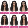 Mänskliga Virgin Hair Lace Closure Front Wig För Black Women Water Body Deep Wave Kinky Curly Rak med Front Våt och Vågig Pre Plucked Glueless 13x4 4x4 Lace Paryk