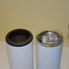 Twee deksels 15oz sublimatie kan koeler rechte tuimelaar roestvrij staal kan isolator vacuüm geïsoleerde fles koude isolatie kan