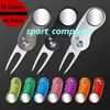 Hot Opvouwbaar Golf Divot Tool met Metalen Aluminium Handvat 10 Kleuren Golfbal Tool Pitch Groove Cleaner Golf-Training AIDS Golf Accessoires Roestvrijstalen Groene Vork