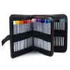 Pencil Bags Canvas Wrap 72 Slots Colored Case Roll Holder Multi-purpose Pouch For School Art Soft Travel