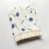 Baby Muslin Swaddle Tassel Floral Couverture de coton Summer Watch Hotel Toddler Wraps Nursery Literie Literie bébé Swadding Robes Quilt Ba7926